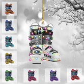 AOVL Custom Ski Ornament Skiing Christmas Ornaments Ski Christmas Tree Ornaments Ski Christmas Ornament Skier Ornaments for Christmas Tree 2024 Skiing Ornament (OSK3)